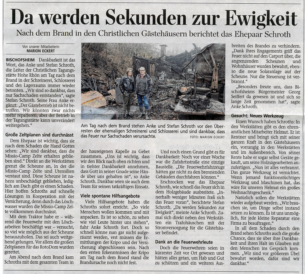 Artikel in der Mainpost vom 18.11.17